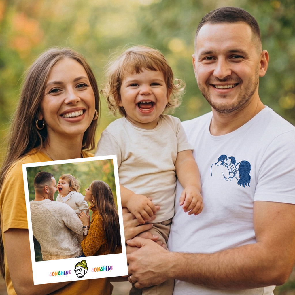 Custom Portrait Outline Embroidered Tee